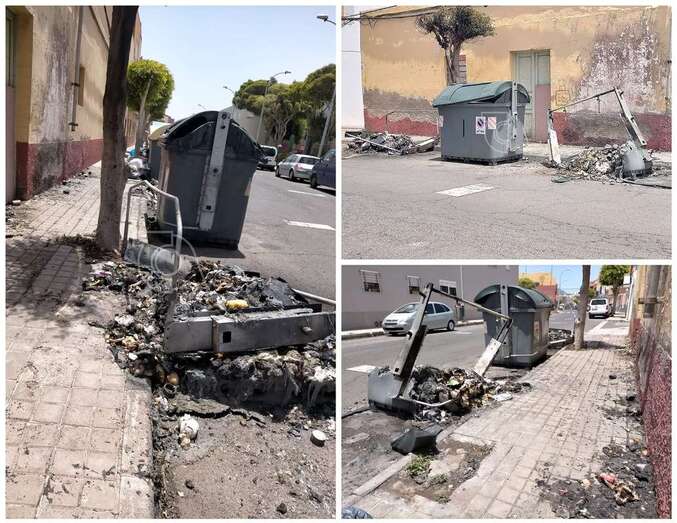 Imágenes de la nueva acción vandálica en la calle de Roque Nublo/TA.